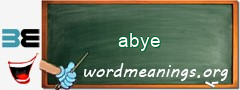 WordMeaning blackboard for abye